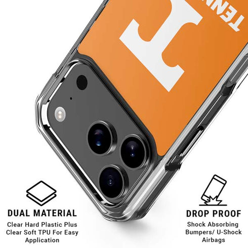 University of Tennessee-Knoxville T Logo on Orange iPhone 18 Pro Clear Case