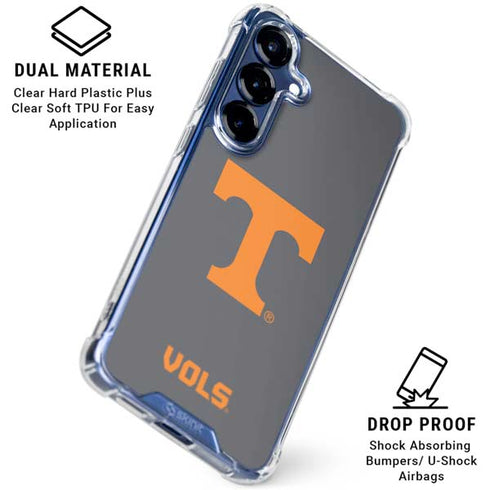 University of Tennessee-Knoxville T Logo Vols on Gray Galaxy S25 Plus Clear Case