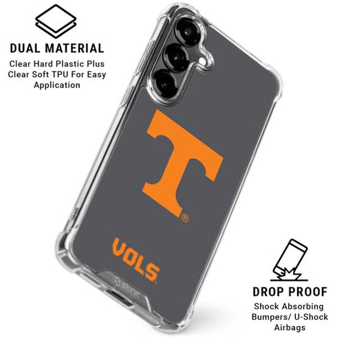 University of Tennessee-Knoxville T Logo Vols on Gray Galaxy S26 Clear Case