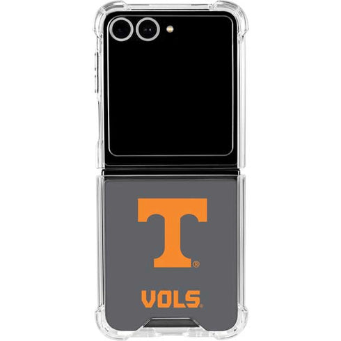University of Tennessee-Knoxville T Logo Vols on Gray Galaxy Z Flip7 Clear Case