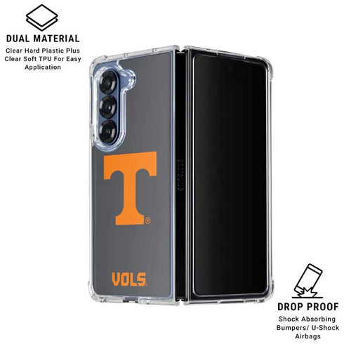University of Tennessee-Knoxville T Logo Vols on Gray Galaxy Z Fold7 Clear Case