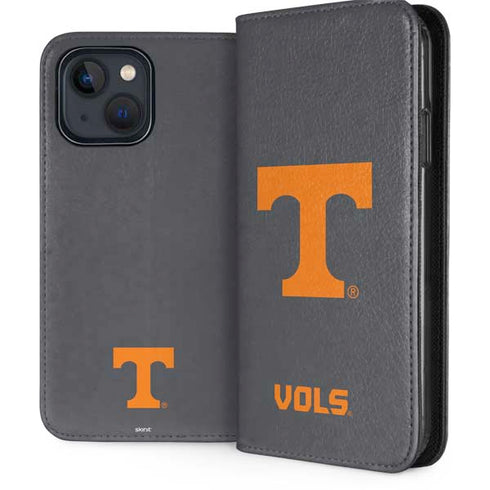 University of Tennessee-Knoxville T Logo Vols on Gray iPhone 15 Plus Folio Case