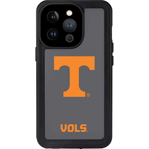 University of Tennessee-Knoxville T Logo Vols on Gray iPhone 15 Pro Waterproof Case