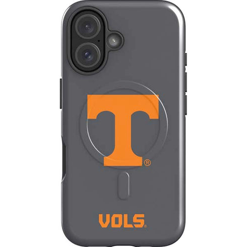 University of Tennessee-Knoxville T Logo Vols on Gray iPhone 16 Magsafe Impact Case