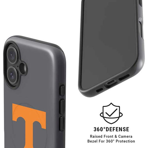 University of Tennessee-Knoxville T Logo Vols on Gray iPhone 16 Magsafe Impact Case