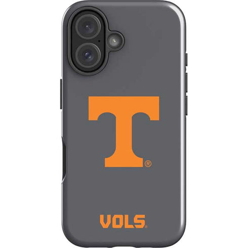 University of Tennessee-Knoxville T Logo Vols on Gray iPhone 16 Plus Impact Case