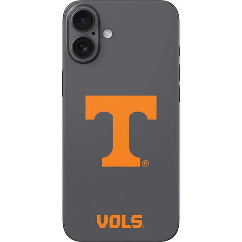 University of Tennessee-Knoxville T Logo Vols on Gray iPhone 16 Plus Skin