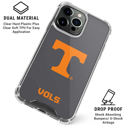 University of Tennessee-Knoxville T Logo Vols on Gray iPhone 16 Pro Clear Case