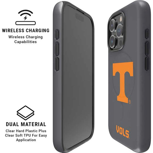 University of Tennessee-Knoxville T Logo Vols on Gray iPhone 16 Pro Max Magsafe Impact Case