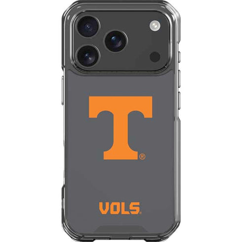 University of Tennessee-Knoxville T Logo Vols on Gray iPhone 17 Pro Clear Case