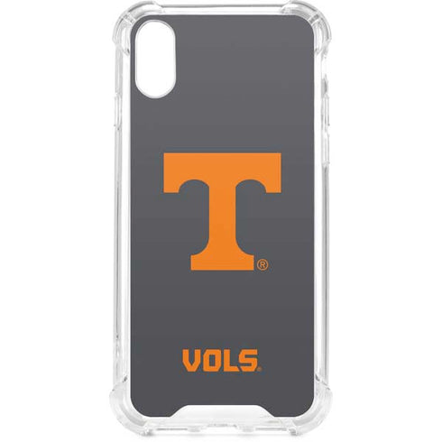 University of Tennessee-Knoxville T Logo Vols on Gray iPhone XS Clear Case
