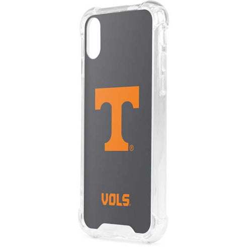 University of Tennessee-Knoxville T Logo Vols on Gray iPhone XS Clear Case