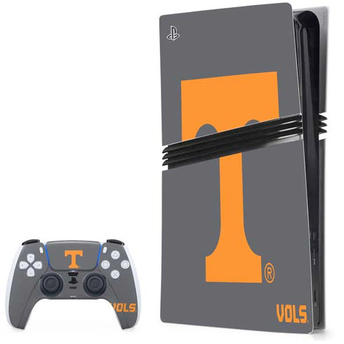 University of Tennessee-Knoxville T Logo Vols on Gray PS5 Pro Bundle Skin