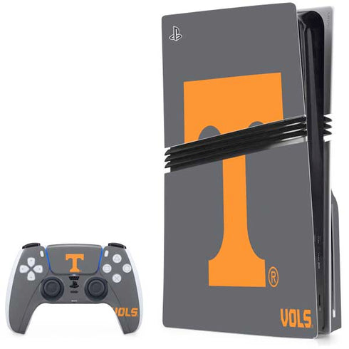 University of Tennessee-Knoxville T Logo Vols on Gray PS5 Pro Disk Bundle Skin