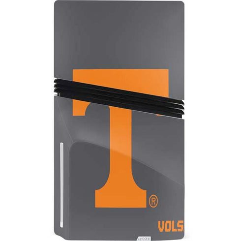 University of Tennessee-Knoxville T Logo Vols on Gray PS5 Pro Disk Console Skin