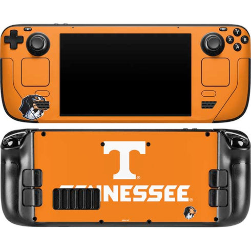 University of Tennessee-Knoxville T Logo on Orange Steam Deck Handheld Gaming Computer OLED Skin