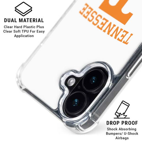 University of Tennessee-Knoxville Collegiate Text iPhone 16 Plus Clear Case