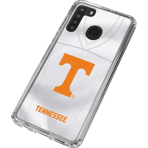 University of Tennessee White Jersey Galaxy A21 Clear Case