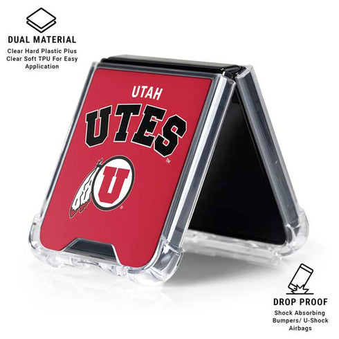 University of Utah Block U Galaxy Z Flip6 Clear Case