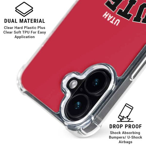 University of Utah Block U iPhone 16 Plus Clear Case