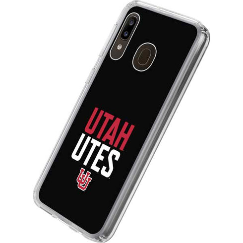 University of Utah Interlocking U Galaxy A20 Clear Case