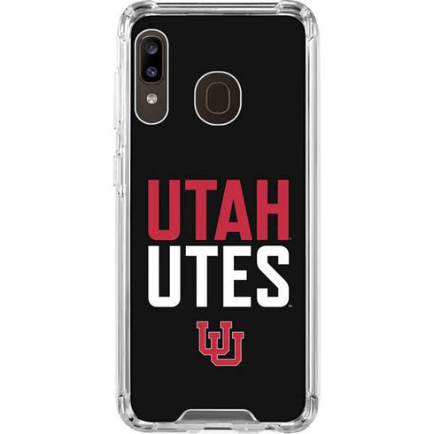 University of Utah Interlocking U Galaxy A30 Clear Case