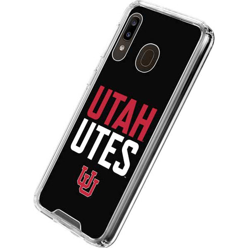 University of Utah Interlocking U Galaxy A30 Clear Case