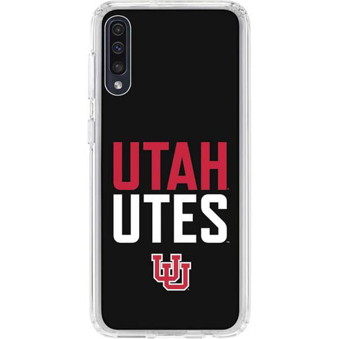 University of Utah Interlocking U Galaxy A50 Clear Case