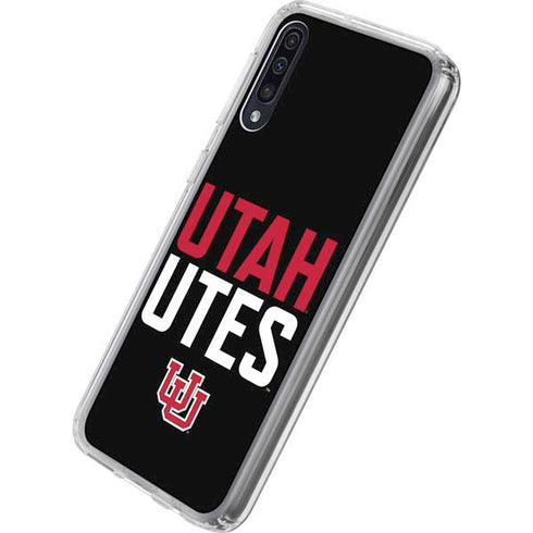 University of Utah Interlocking U Galaxy A50 Clear Case
