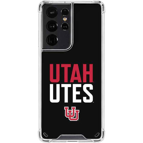 University of Utah Interlocking U Galaxy S21 Ultra 5G Clear Case