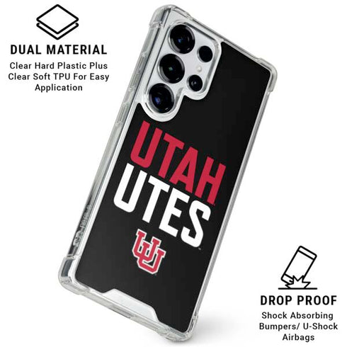 University of Utah Interlocking U Galaxy S25 Ultra Clear Case
