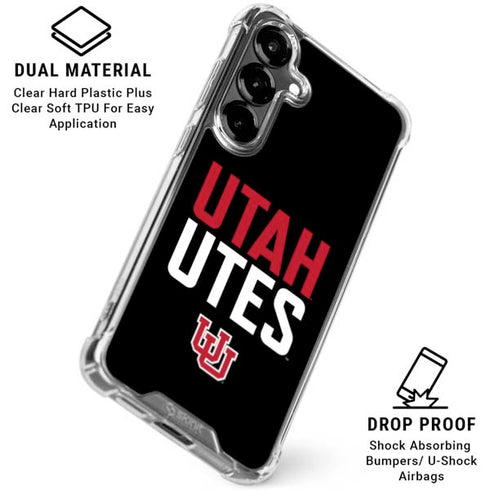 University of Utah Interlocking U Galaxy S26 Clear Case