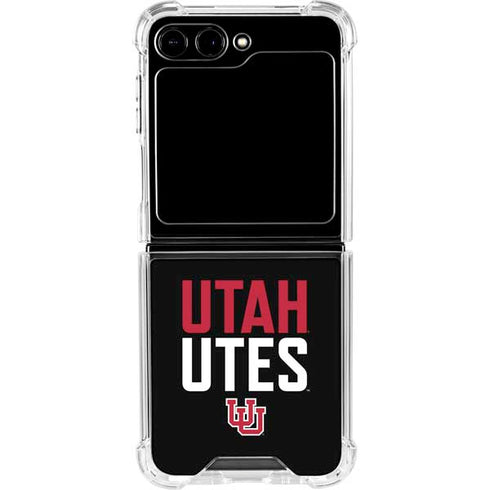 University of Utah Interlocking U Galaxy Z Flip5 5G Clear Case