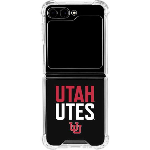 University of Utah Interlocking U Galaxy Z Flip6 Clear Case