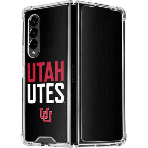 University of Utah Interlocking U Galaxy Z Fold4 5G Clear Case