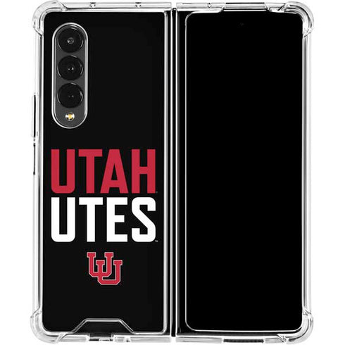 University of Utah Interlocking U Galaxy Z Fold4 5G Clear Case