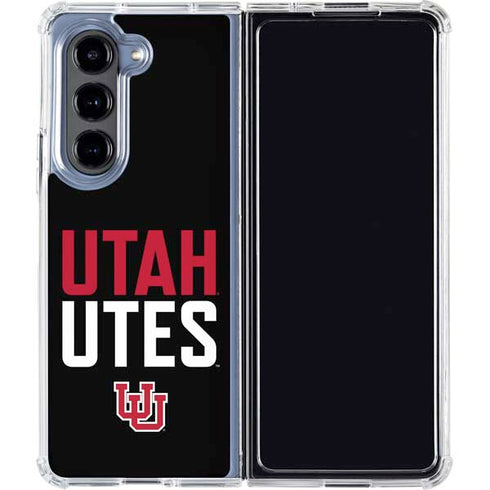 University of Utah Interlocking U Galaxy Z Fold5 5G Clear Case