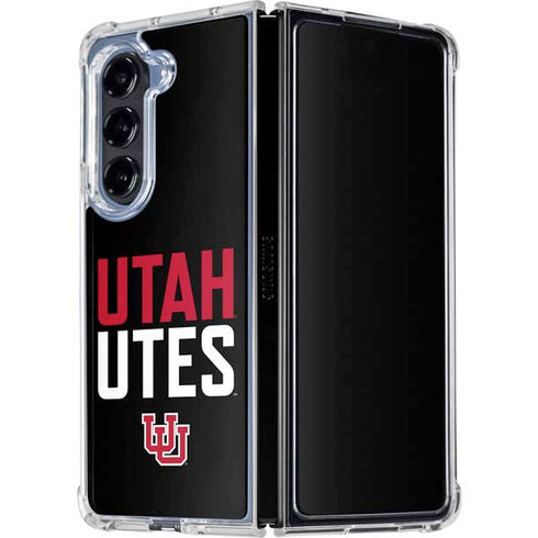 University of Utah Interlocking U Galaxy Z Fold5 5G Clear Case