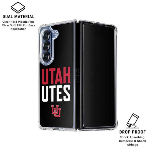 University of Utah Interlocking U Galaxy Z Fold6 Clear Case