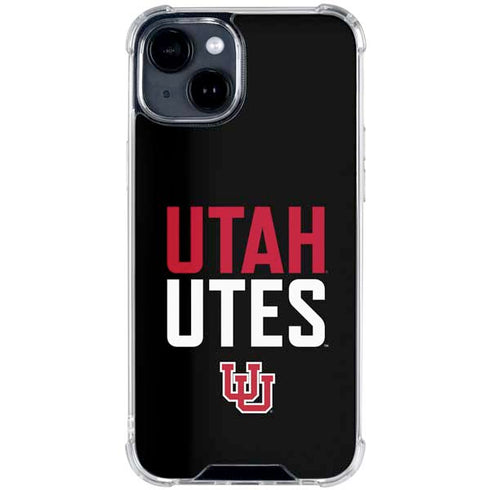 University of Utah Interlocking U iPhone 14 Plus Clear Case