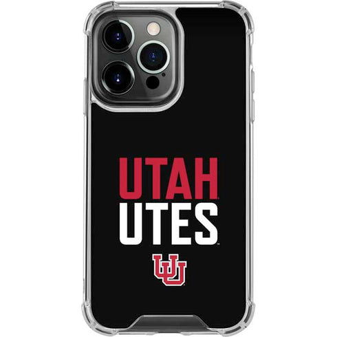 University of Utah Interlocking U iPhone 14 Pro Clear Case