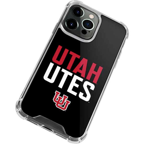 University of Utah Interlocking U iPhone 14 Pro Clear Case