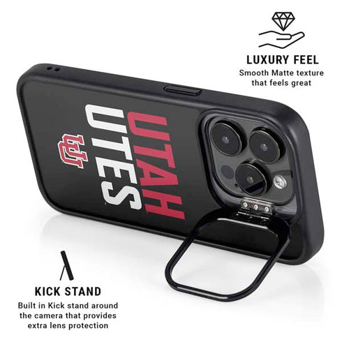 University of Utah Interlocking U iPhone 14 Pro Max Kickstand Case