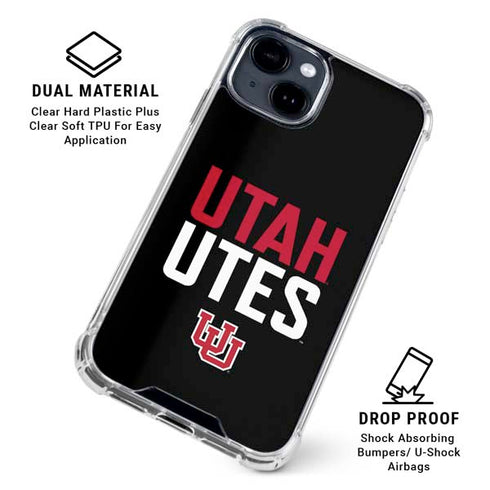 University of Utah Interlocking U iPhone 15 Clear Case