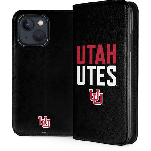 University of Utah Interlocking U iPhone 15 Plus Folio Case