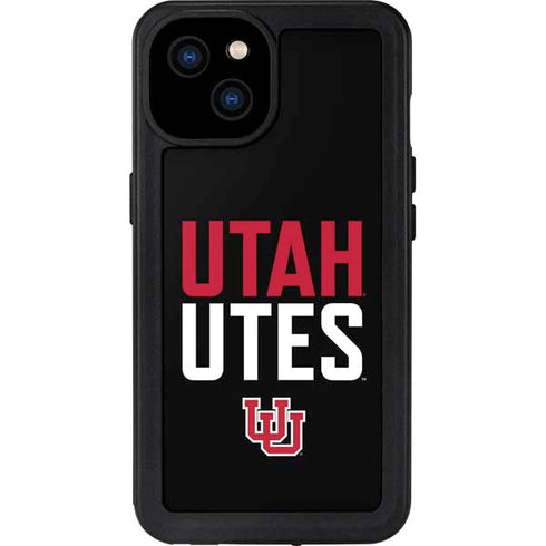 University of Utah Interlocking U iPhone 15 Plus Waterproof Case