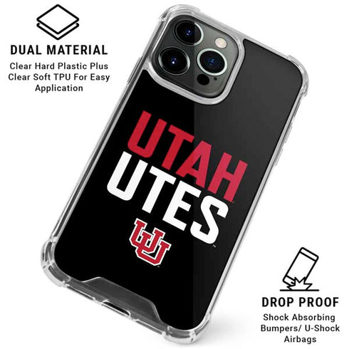 University of Utah Interlocking U iPhone 15 Pro Clear Case