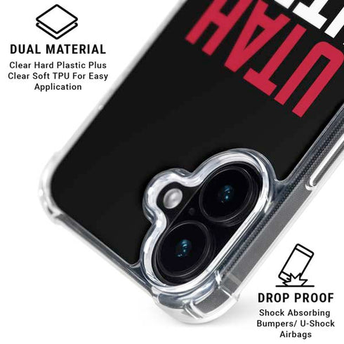 University of Utah Interlocking U iPhone 16 Plus Clear Case