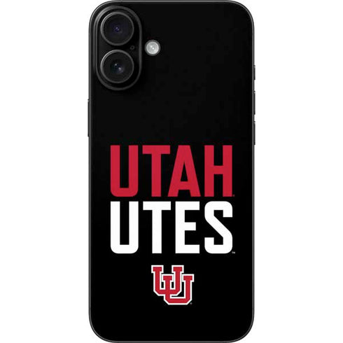 University of Utah Interlocking U iPhone 16 Plus Skin
