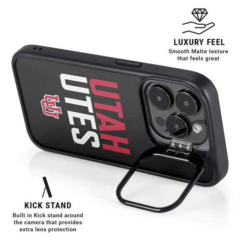 University of Utah Interlocking U iPhone 16 Pro Max Kickstand Case